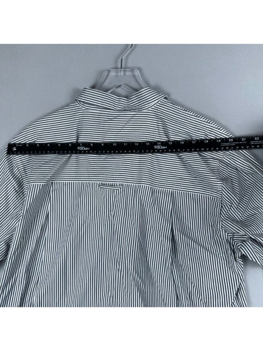 Gloria Vanderbilt Button-Down Shirt Size Large Black White 100% Cotton Striped - Picture 12 of 15